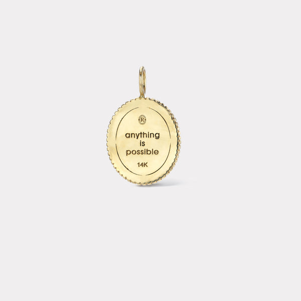 Retrouvai Twisted Gold Frame Flying Pig Charm