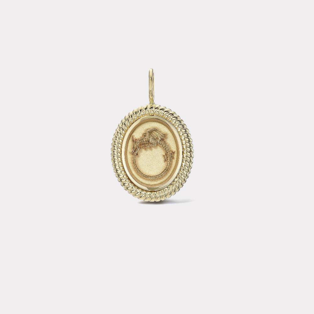 retrouvai Twisted Gold Frame Ouroboros Charm