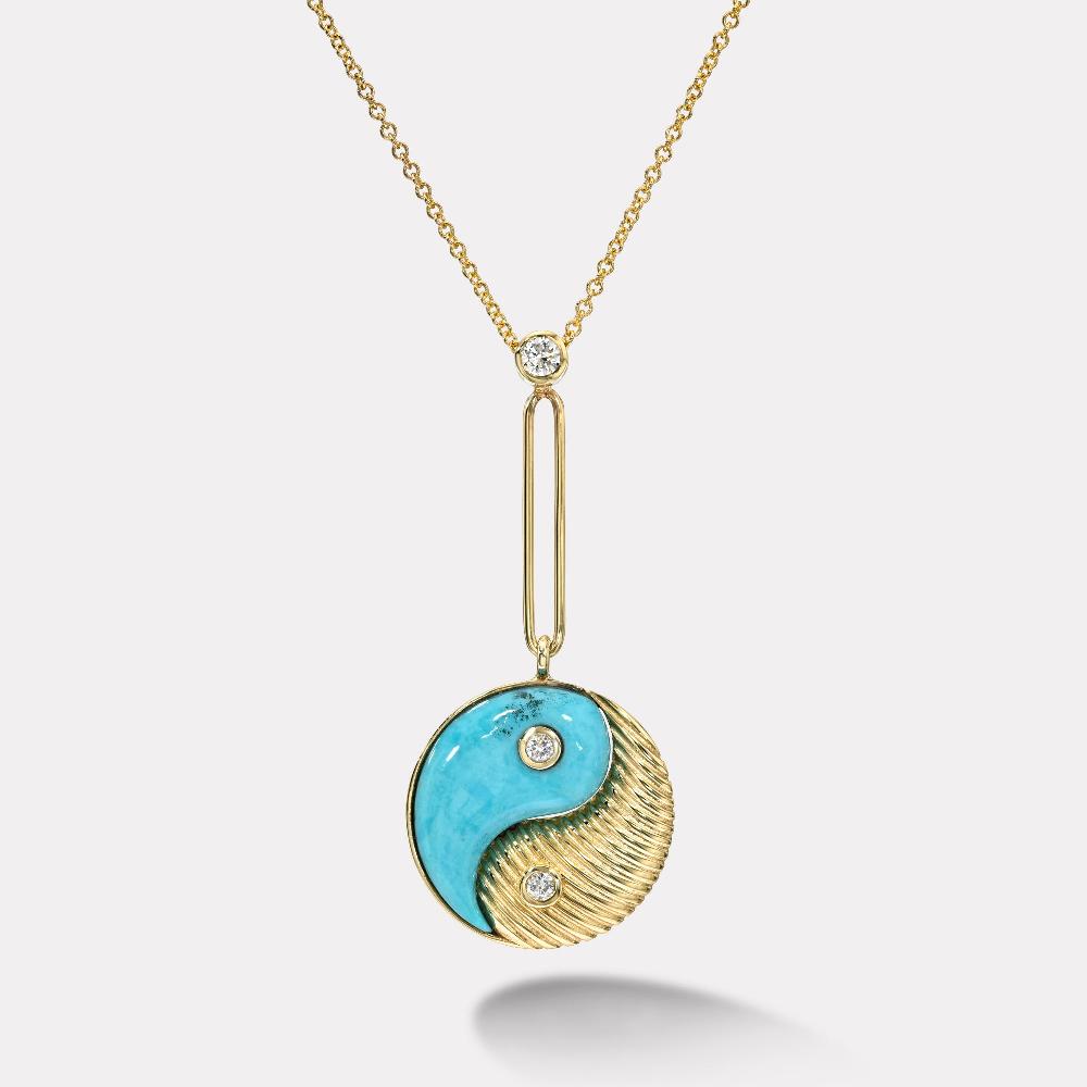 retrouvai Yin Yang Pendant - Turquoise