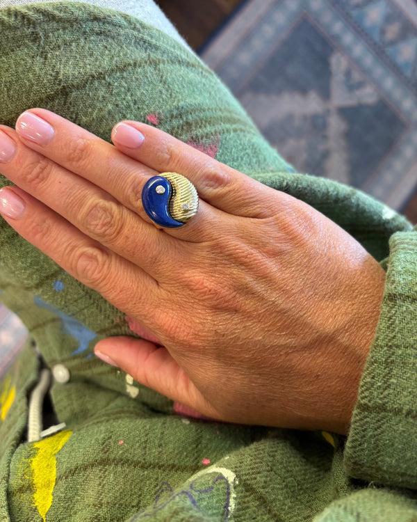 Retrouvai Yin Yang Ring - Lapis