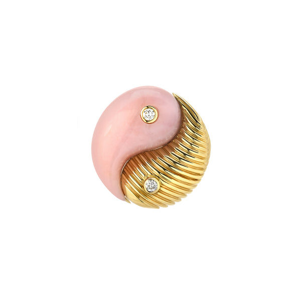 Retrouvai Yin Yang Ring - Pink Opal
