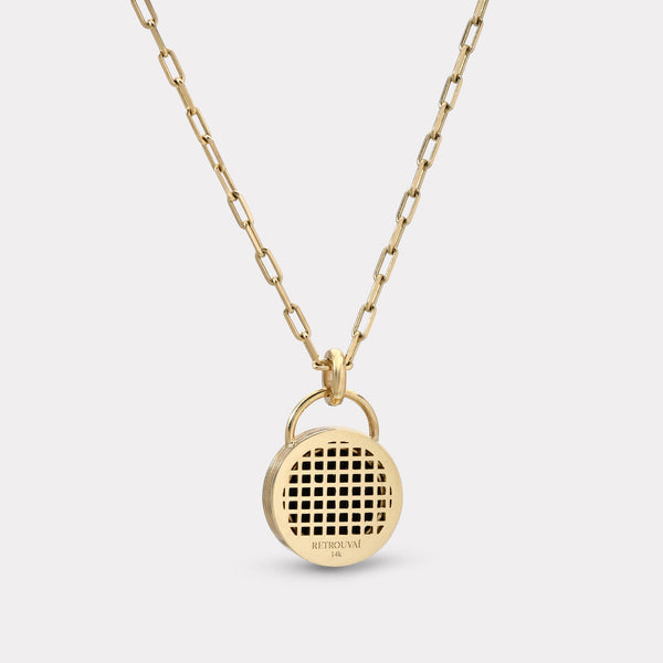 Retrouvai Small Lion Padlock Intaglio - Double Layer Carnelian & Agate