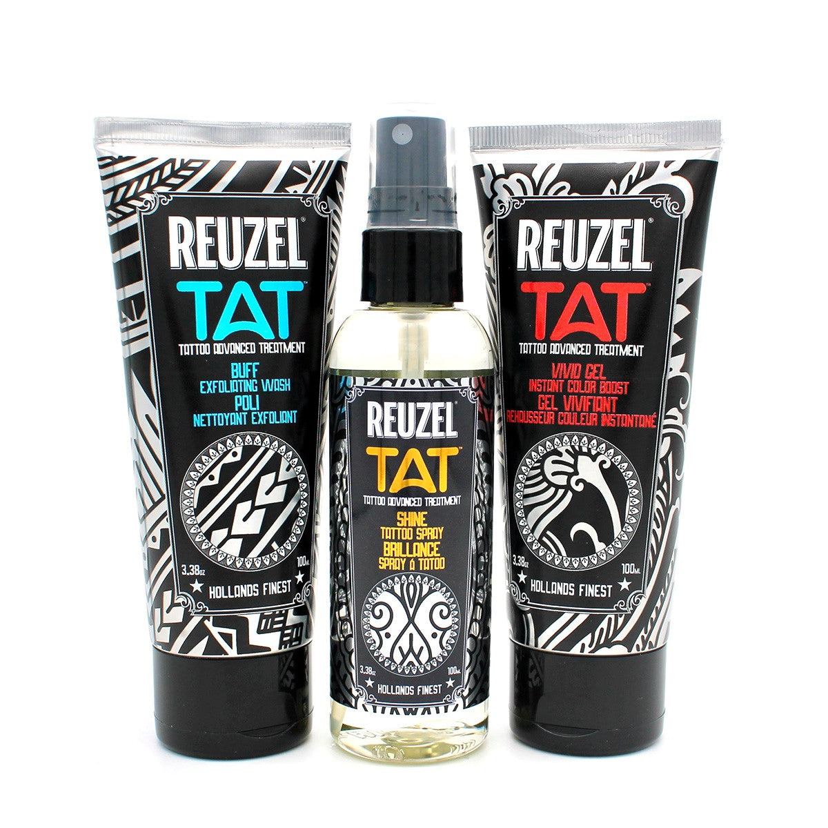 reuzel TAT Trio - BUFF Exfoliating Wash SHINE Spray Vivid Gel