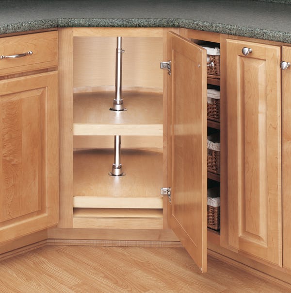 Rev A Shelf (2) Shelf Wood Classic D-Shaped Lazy Susan