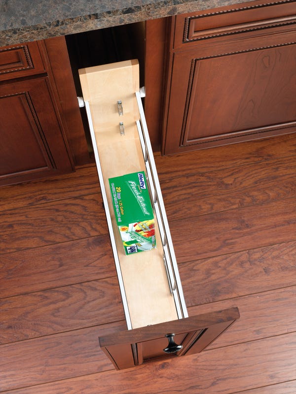 Rev A Shelf Base Cabinet Pullout W/ Tray Divider/Foil Wrap Holder