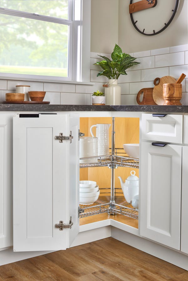 Rev A Shelf Chrome Kidney-Shaped 2-Shelf Lazy Susans