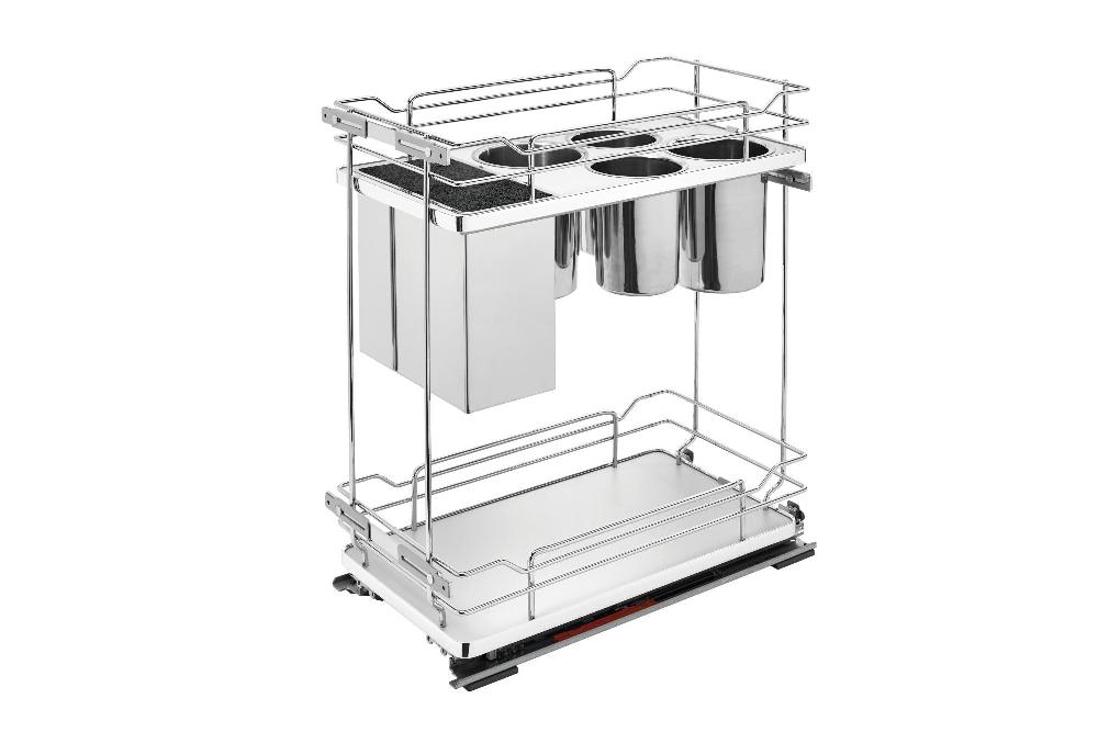 rev a shelf Contemporary Base Cabinet Pullout w/ Knife Block and Utensil Bin