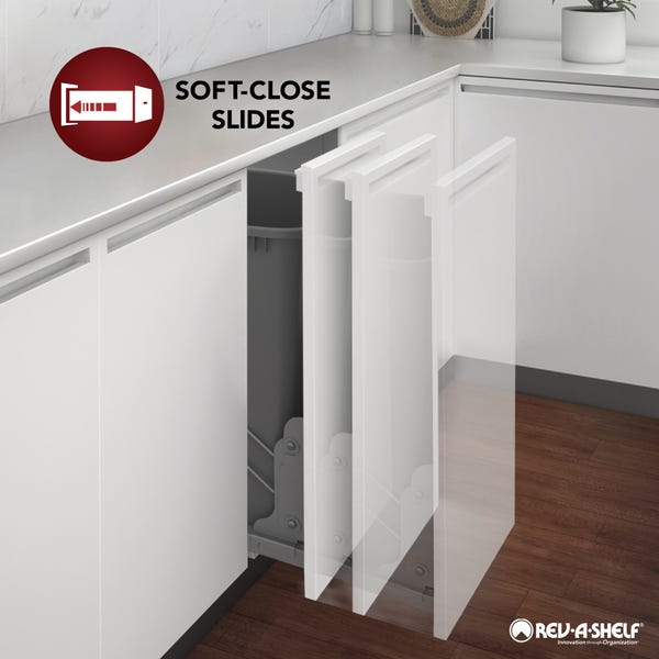 Rev A Shelf Craftsman Collection Solid Wood Base Cabinet Pullout Organizer W/ Black Accents And BLUM Soft-Close Slides