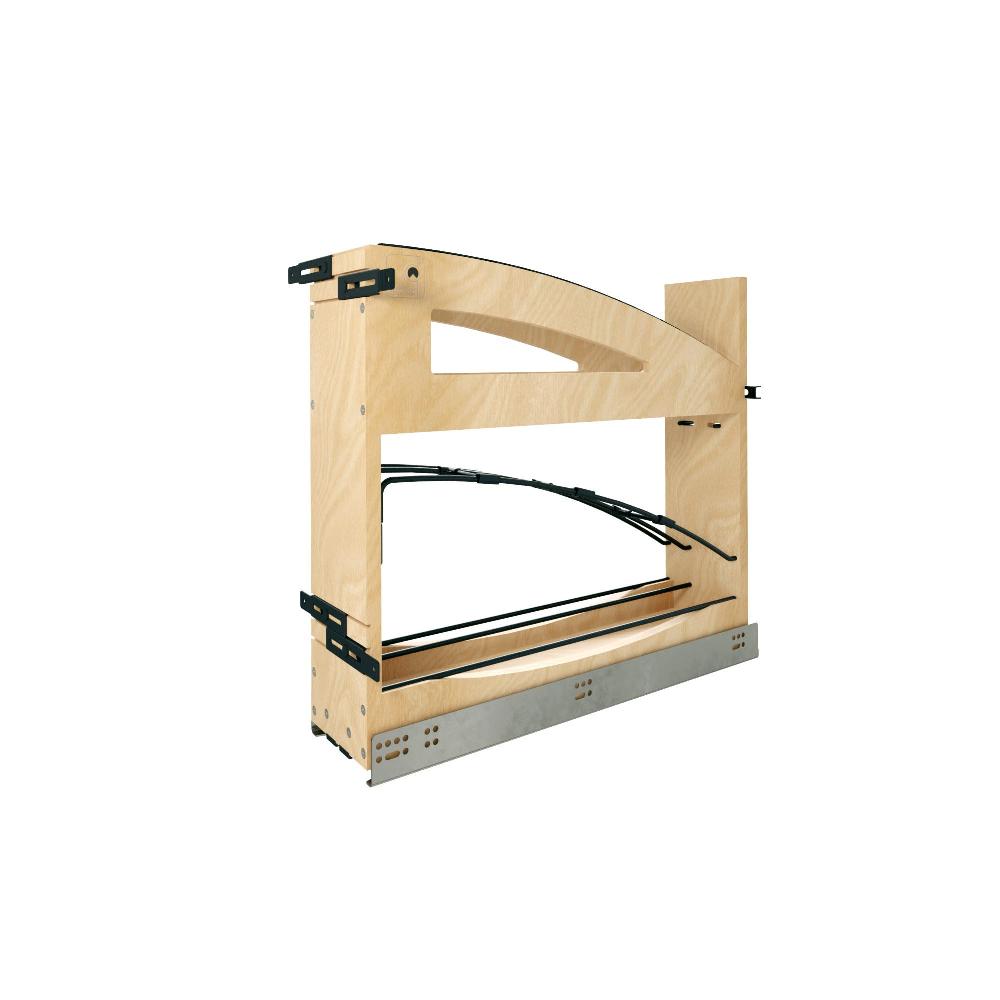 rev a shelf Craftsman Collection Solid Wood Base Cabinet Pullout w/ Tray Divider/Foil Wrap Holder Black Accents and BLUM Soft-Close Slides