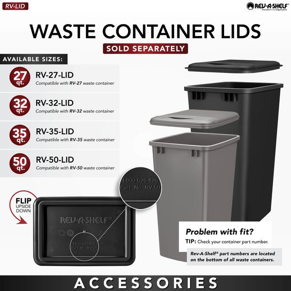 Rev A Shelf Craftsman Collection Solid Wood Bottom Mount Pullout Waste Container W/ Black Accents And BLUM Soft-Close Slides