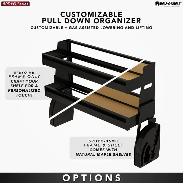 Rev A Shelf Customizable Pull-Down Shelving System For Wall Cabinets