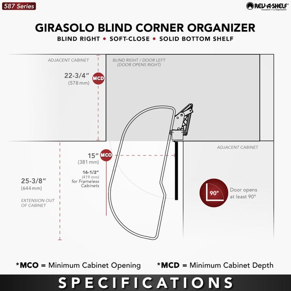 Rev A Shelf Girasolo With Wood Classic Shelves Blind Corner Optimizer W/ Soft-Close