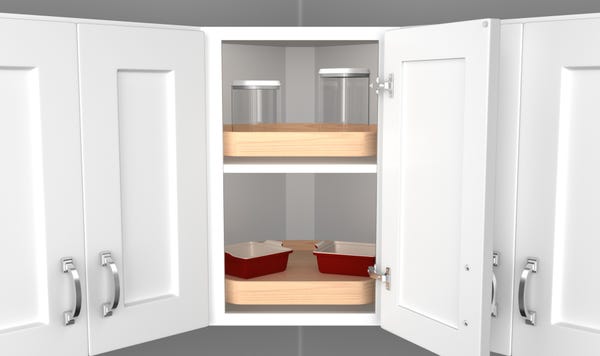 Rev A Shelf Natural Wood D-Shape Lazy Susan For Wall Cabinets