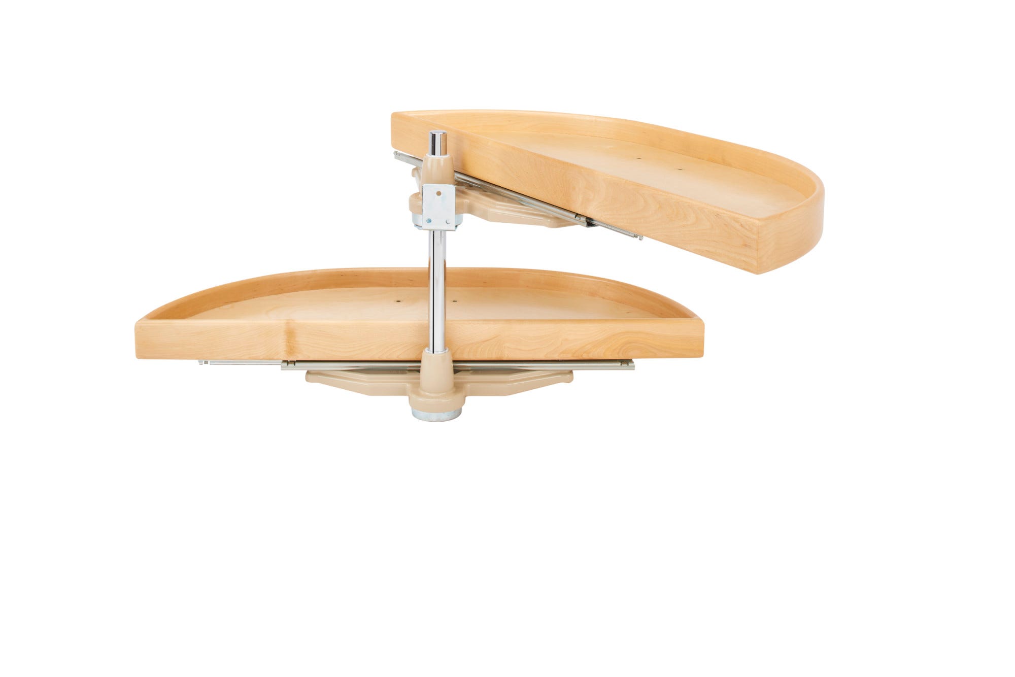 rev a shelf Natural Wood Half Moon Organizer for Blind Corner Cabinets