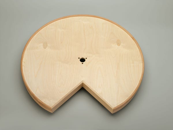 Rev A Shelf Natural Wood Kidney-Shaped 2-Shelf Lazy Susan For Wall Cabinets