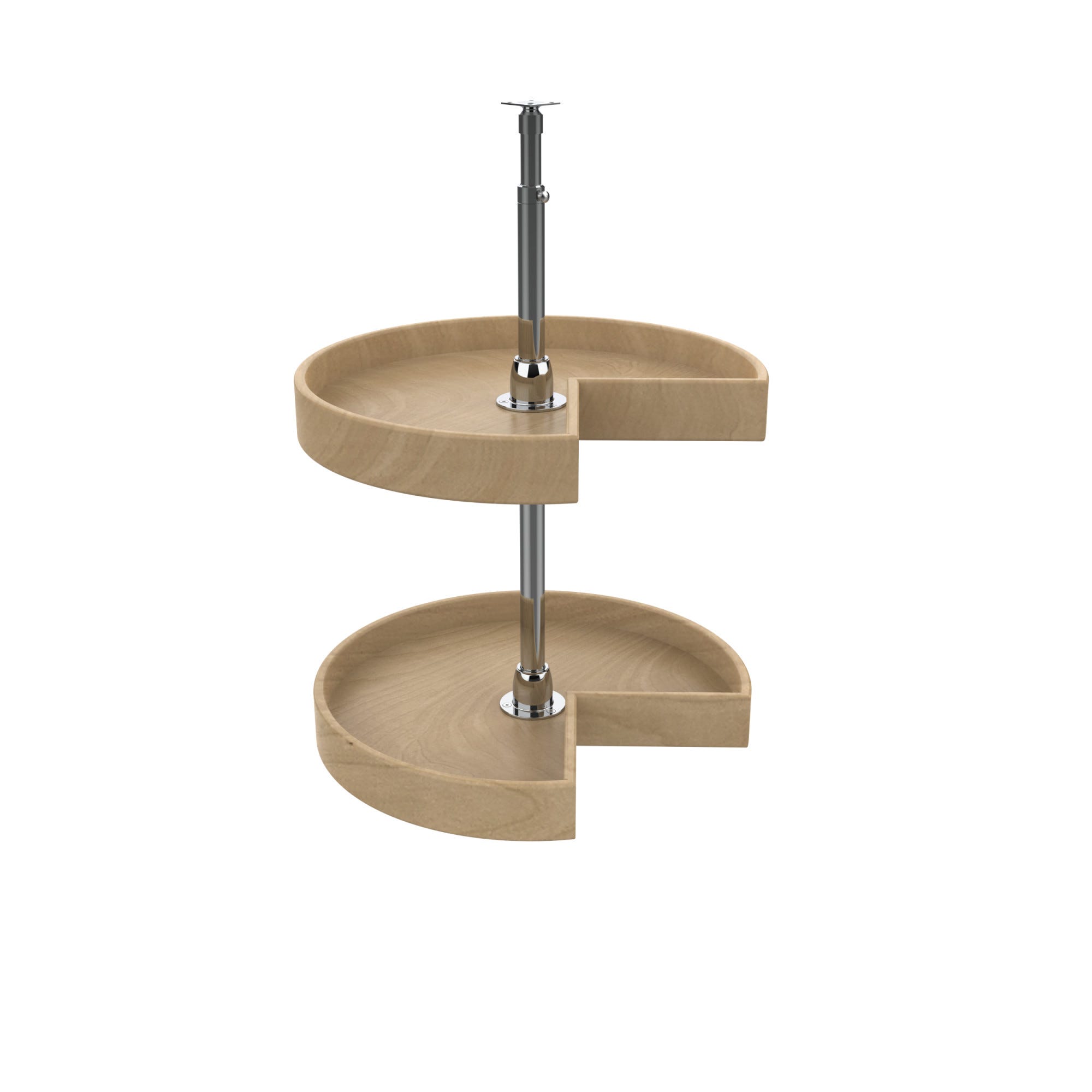 rev a shelf Natural Wood Kidney-Shaped 2-Shelf Lazy Susan for Wall Cabinets