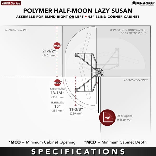 Rev A Shelf Polymer Half Moon Organizer For Blind Corner Cabinets