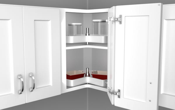 Rev A Shelf RAS Polymer Bottom Mount Kidney-Shaped Lazy Susan For Wall Cabinets