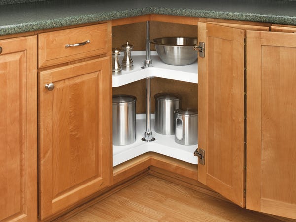 Rev A Shelf RAS Polymer Kidney-Shaped 2-Shelf Lazy Susans