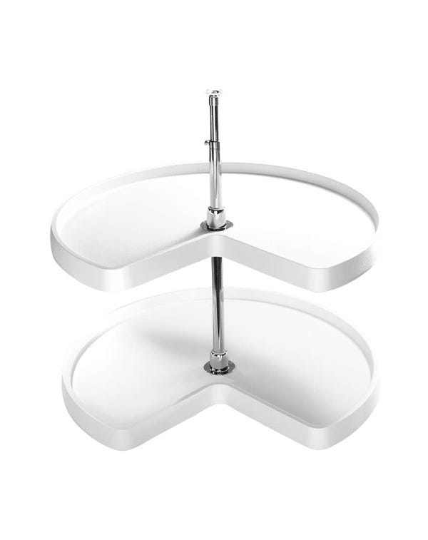 Rev A Shelf RAS Polymer Kidney-Shaped 2-Shelf Lazy Susans