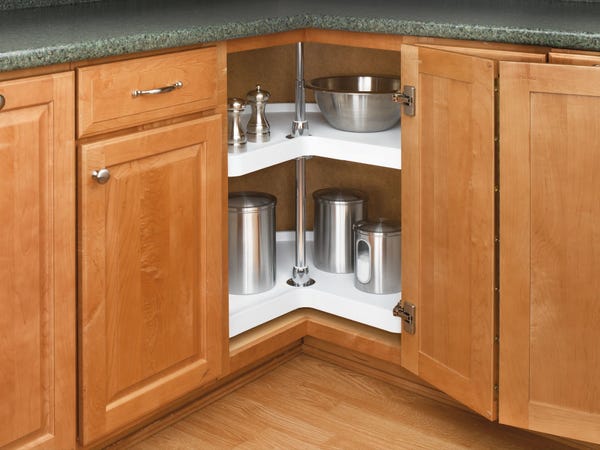 Rev A Shelf RAS Polymer Kidney-Shaped Lazy Susans W/ Hub