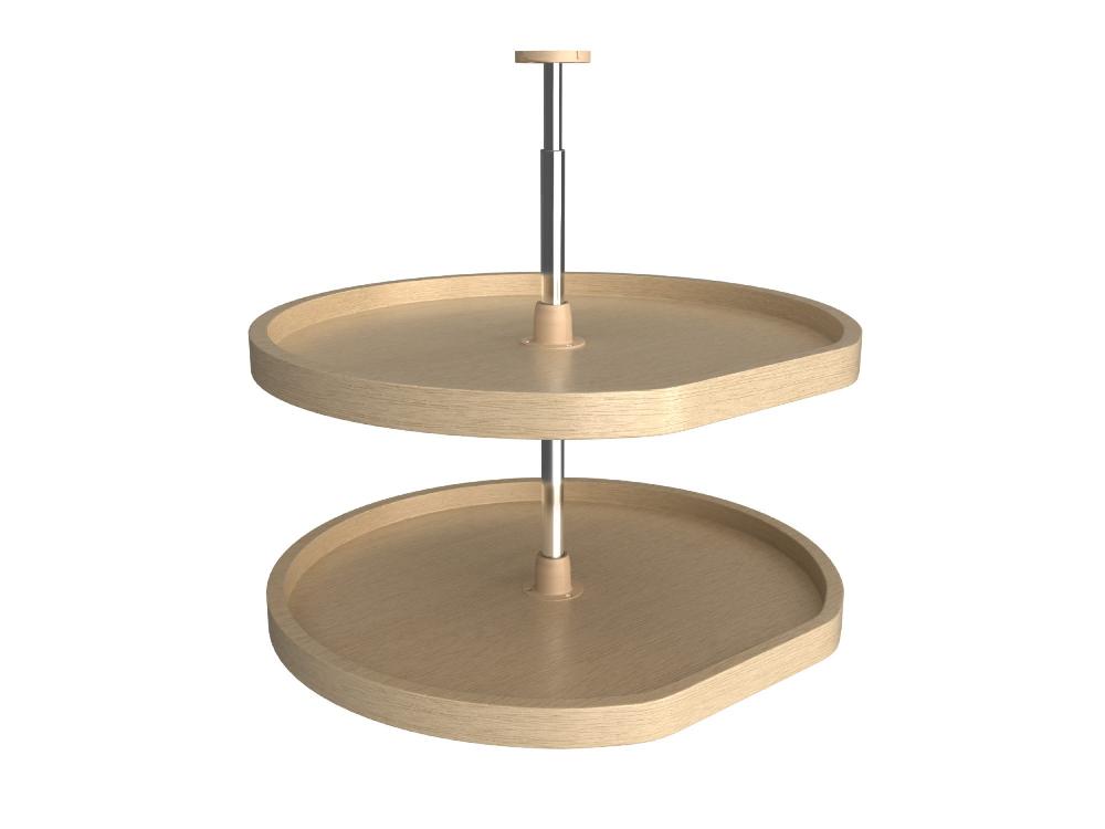 rev a shelf (2) Shelf Banded Wood D-Shape Lazy Susan