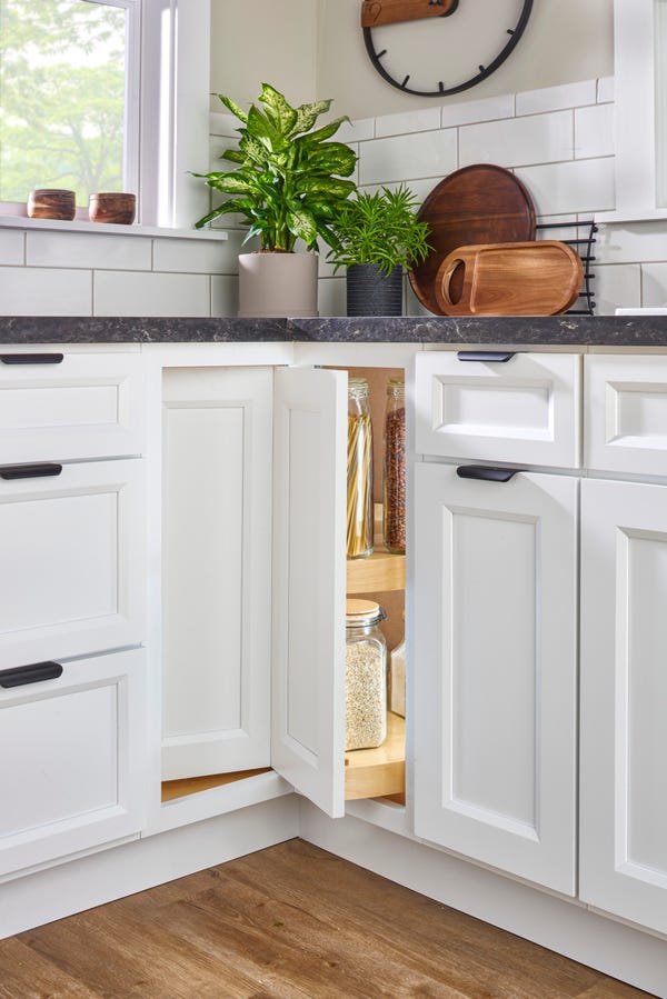 Rev A Shelf (2) Shelf Banded Wood Pie Cut Lazy Susan