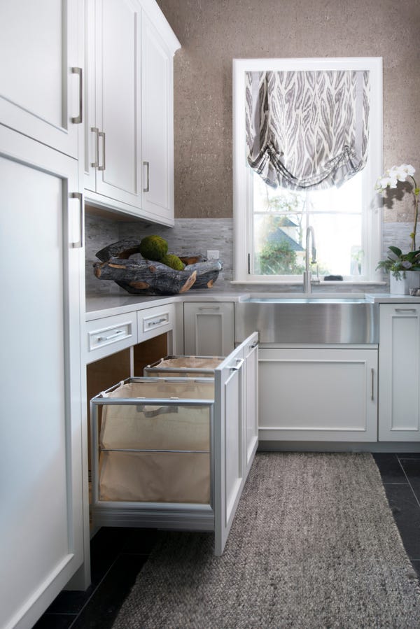 Rev A Shelf Aluminum Bottom Mount Canvas Hamper