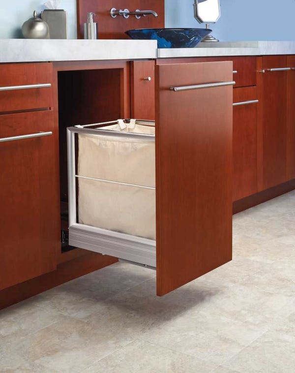 Rev A Shelf Aluminum Bottom Mount Canvas Hamper