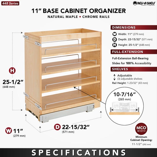 Rev A Shelf Base Cabinet Pullout