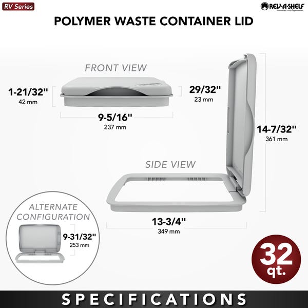 Rev A Shelf Bi-Directional Waste Container Lids
