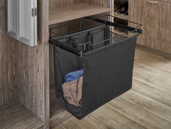 Rev A Shelf Black Canvas Hamper Pullout