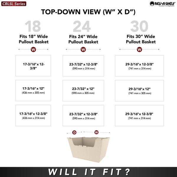 Rev A Shelf Canvas Closet Basket Liners