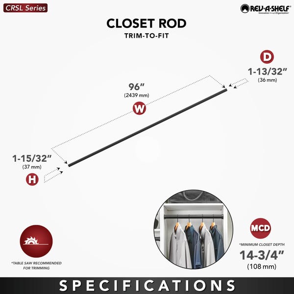 Rev A Shelf Closet Rod