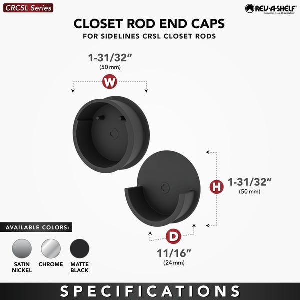 Rev A Shelf Closet Rod Caps
