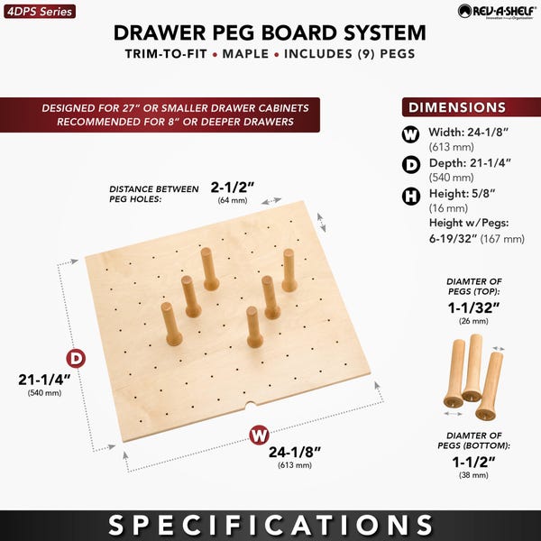Rev A Shelf Drawer Peg System