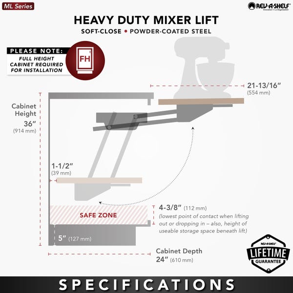 Rev A Shelf Heavy Duty Mixer Lift With Shelf