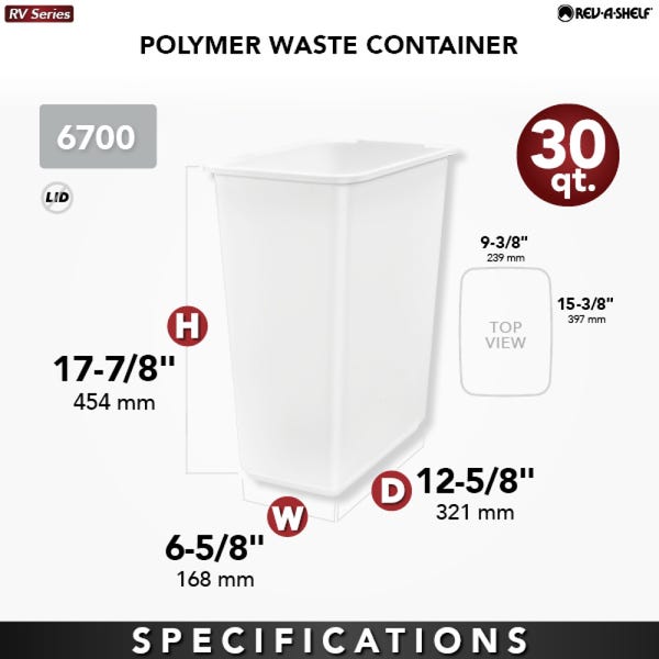 Rev A Shelf Replacement Waste Cans