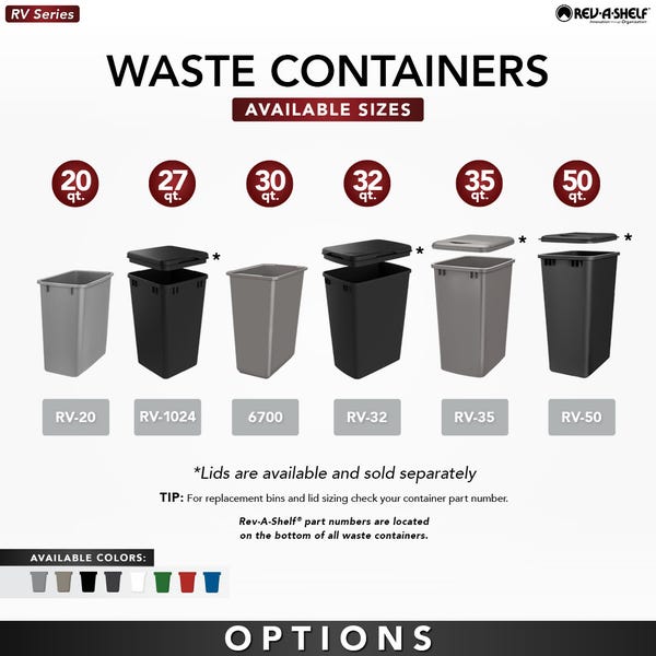 Rev A Shelf Replacement Waste Cans