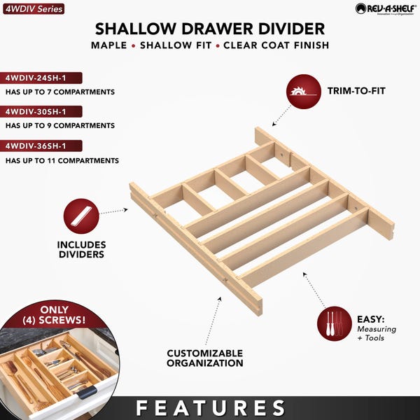 Rev A Shelf Shallow Drawer Divider