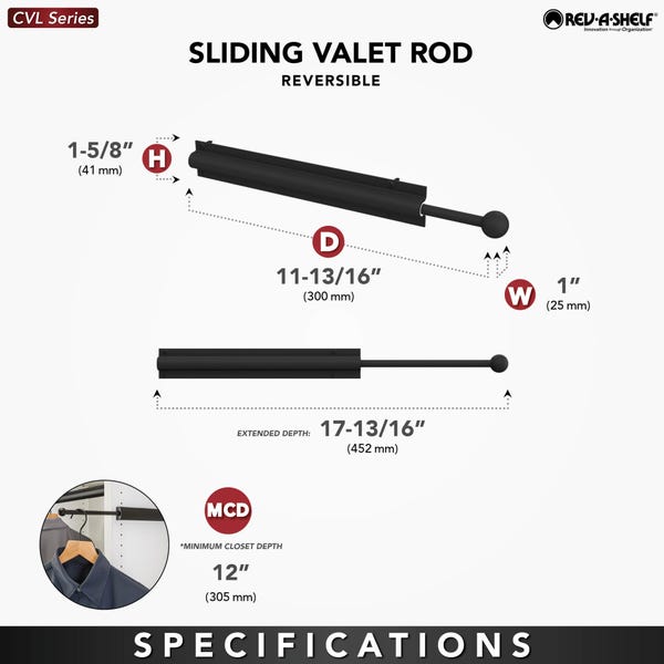 Rev A Shelf Standard Valet Rod