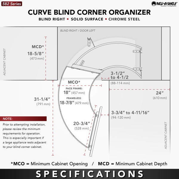 Rev A Shelf The 'Curve' Contemporary Blind Corner