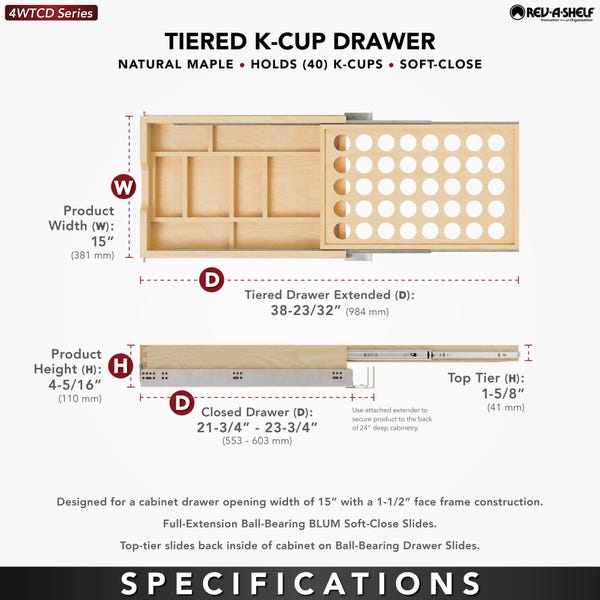 Rev A Shelf Tiered K-Cup Drawer