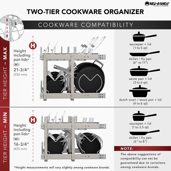 Rev A Shelf Two-Tier Cookware Organizer