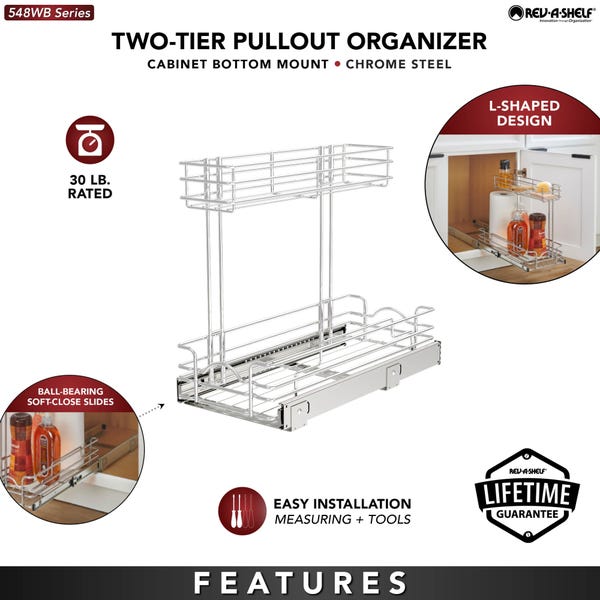 Rev A Shelf Undersink Steel Wire Pullout Organizer