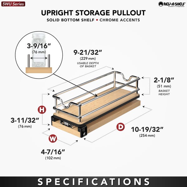Rev A Shelf Upright Storage Pullout