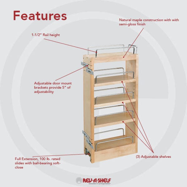 Rev A Shelf Wall Cabinet Pullout
