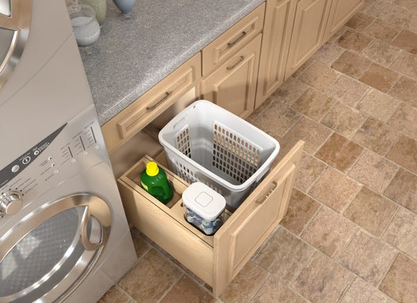 Rev A Shelf Wood Bottom Mount Hamper System