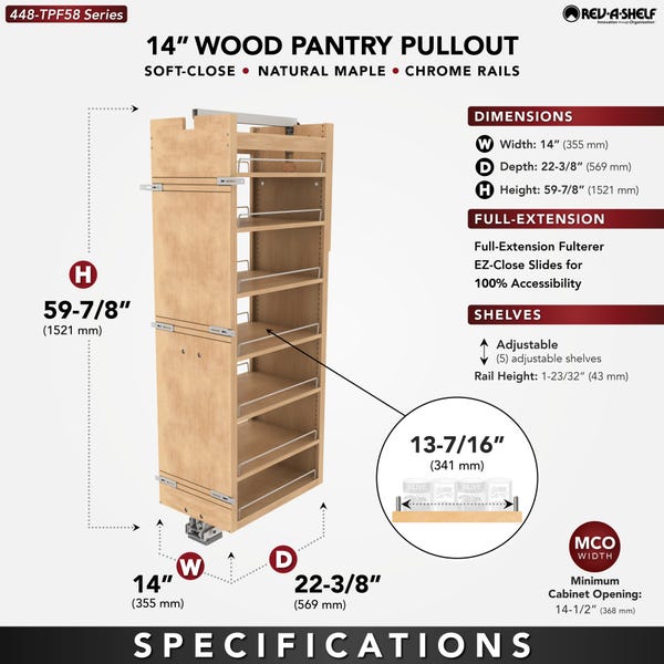 Rev A Shelf Wood Pantry Pullout