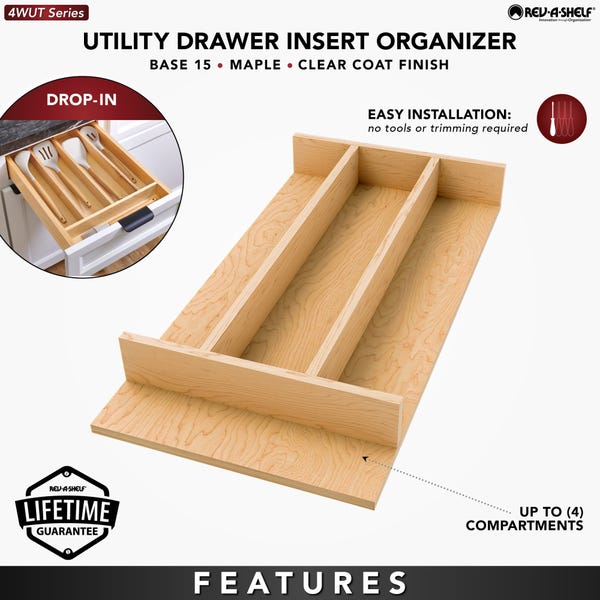 Rev A Shelf Wood Right Fit Utensil Drawer Insert